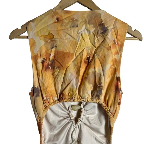 Significant Other Libby Cream Floral Plunge Neck Sleeveless Slip Maxi Dress Sz 8 - Picture 11 of 16